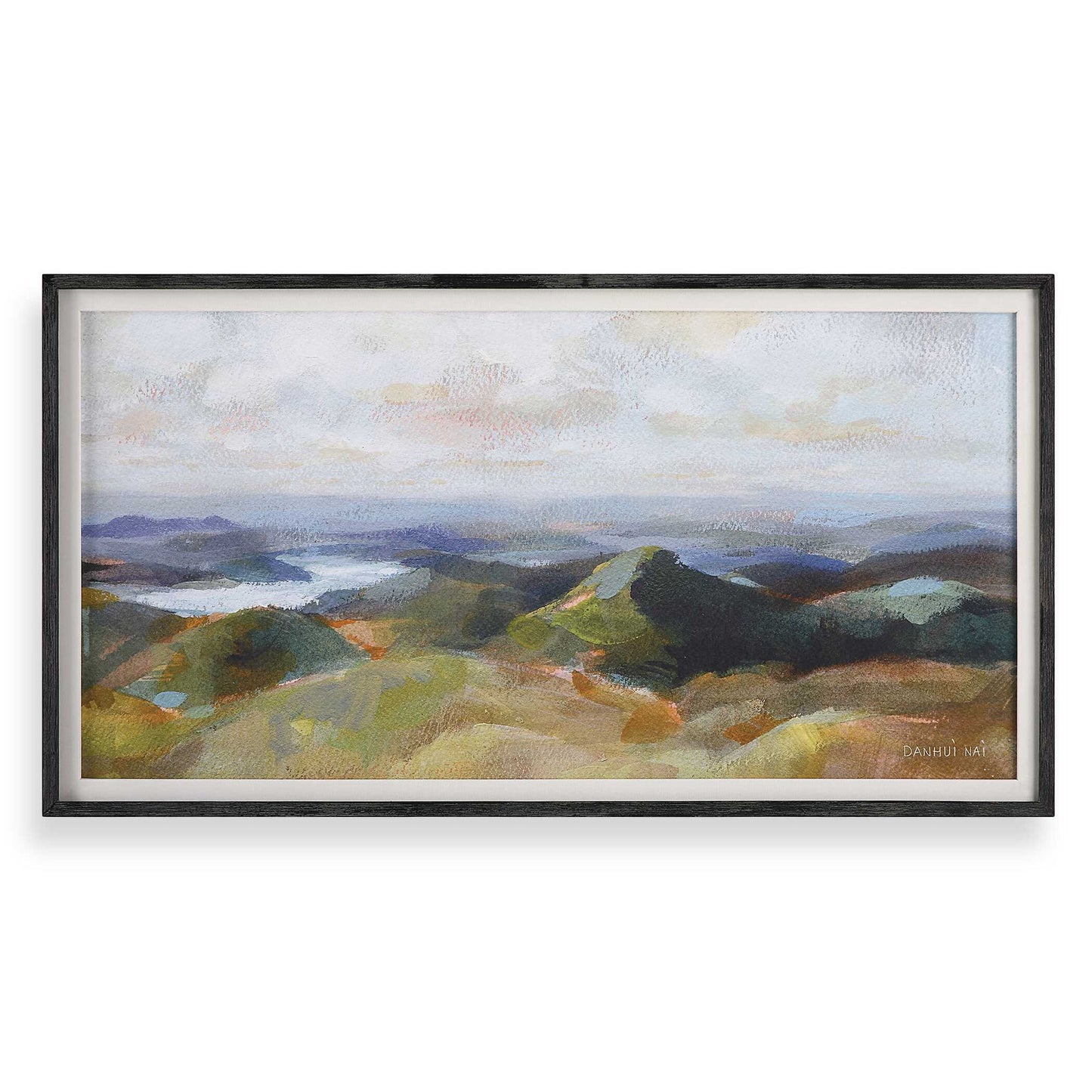 Above - The Lakes Framed Landscape Print - Gray