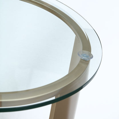 Houston - Round Chairside Table - Brushed Gold
