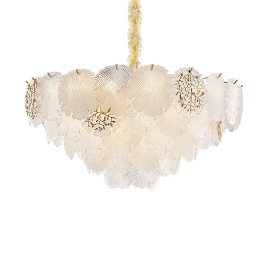 Michael Amini Lighting - Almara 18-Light Frosted Glass Chandelier - Frost / Gold