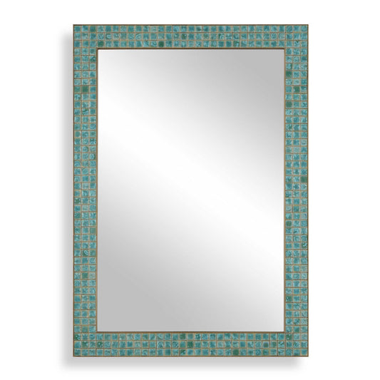 Coralie - Tile Mirror - Blue / Gold / Green