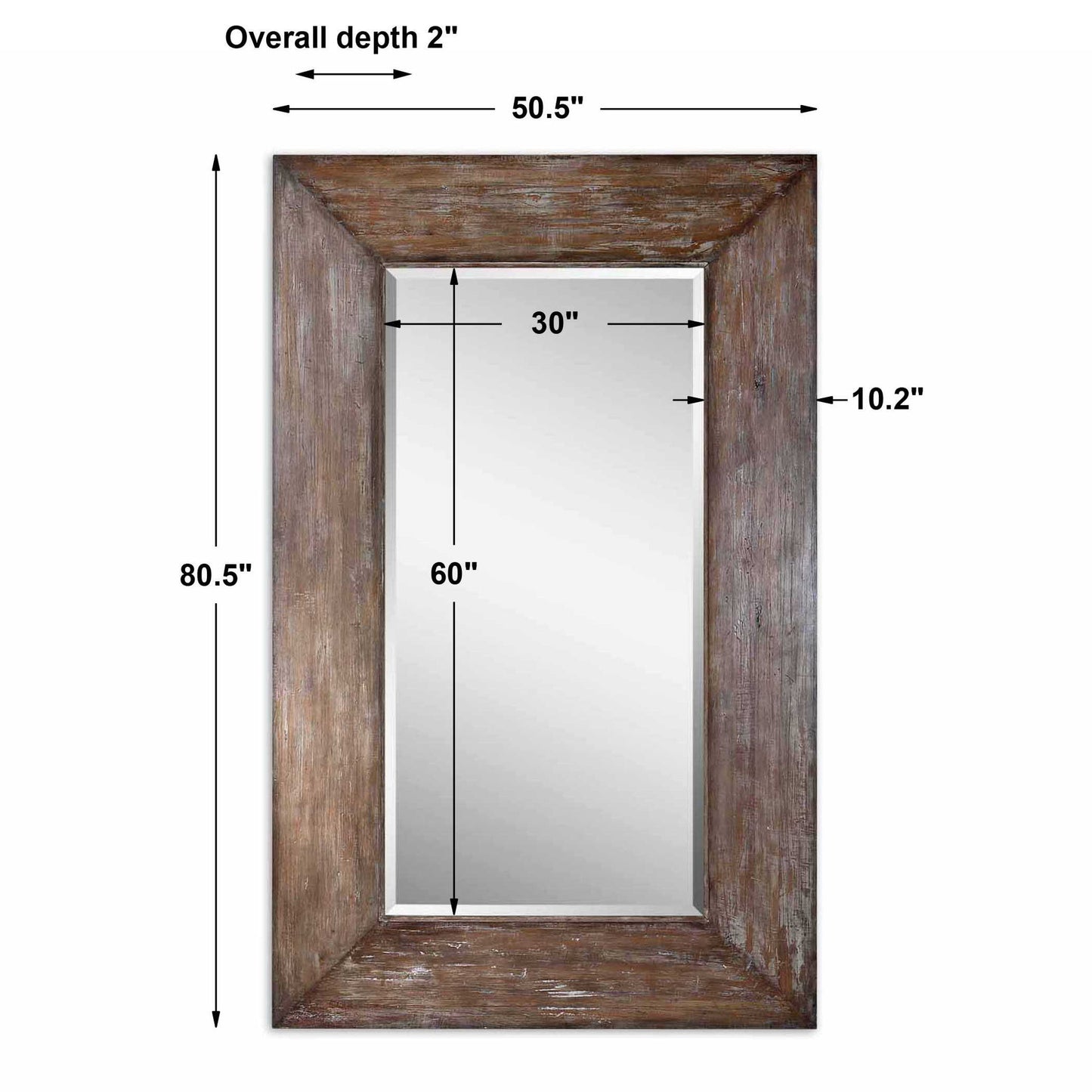 Langford - Large Wood Mirror - Dark Brown