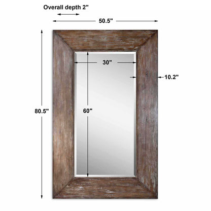 Langford - Large Wood Mirror - Dark Brown