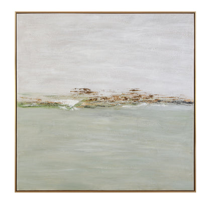 Coastal Horizon Framed Canvas - Green