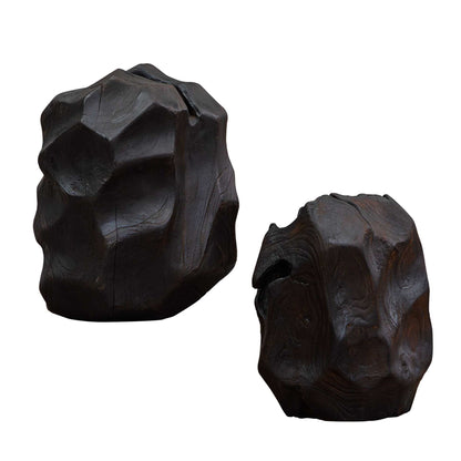 Ember Root - Teak Sculpture (Set of 2) - Black