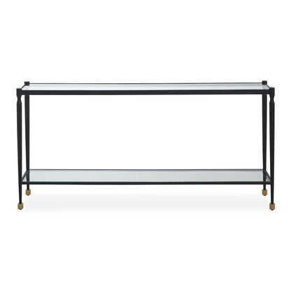 Javana - Glass / Iron Console Table - Brass,Bronze