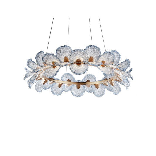 Michael Amini Lighting - Brisa 39" Round LED Chandelier - Ocean Blue / Bronze
