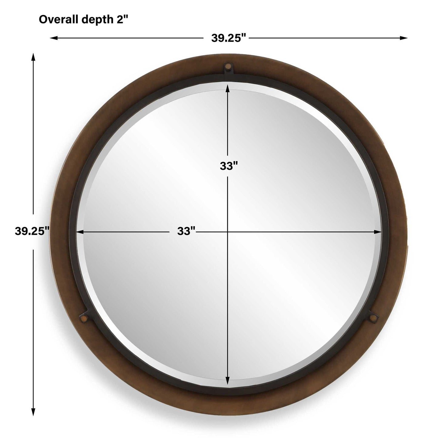 Porthole - Round Mirror - Bronze
