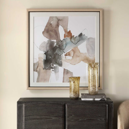 Cohesion - Framed Abstract Print - Black / Blue / Gray / Orange
