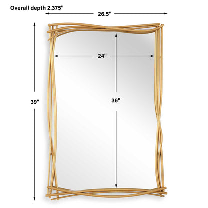 Curved Branches - Mirror - Gold