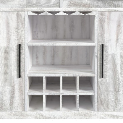 Rogen Rustic - Bar Table With Ice Tray, USB And Power - Rustic White