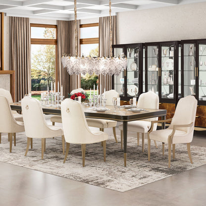 Michael Amini Lighting - Autumn 12-Light Rectangular Chandelier - Frost / Gold