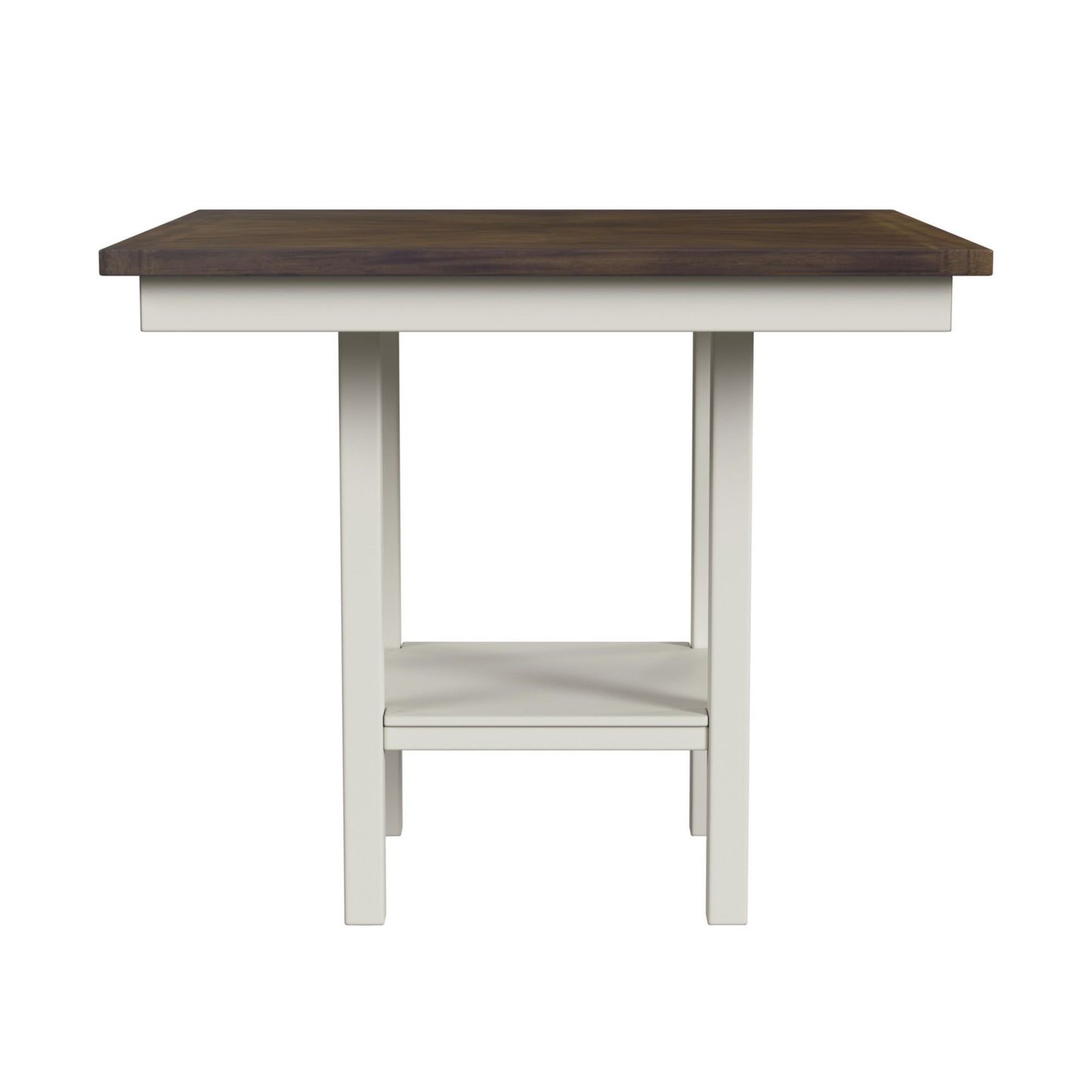 Brooks - 5 Piece Counter Set With Table And 4 Upholstery Seat & Wood Back Chairs - Medium Brown & White