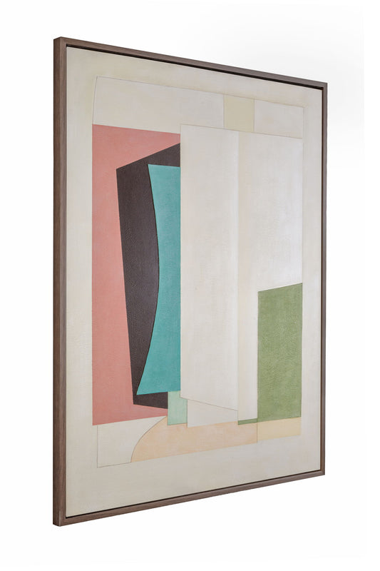 Geometric Harmony Framed Canvas - Green
