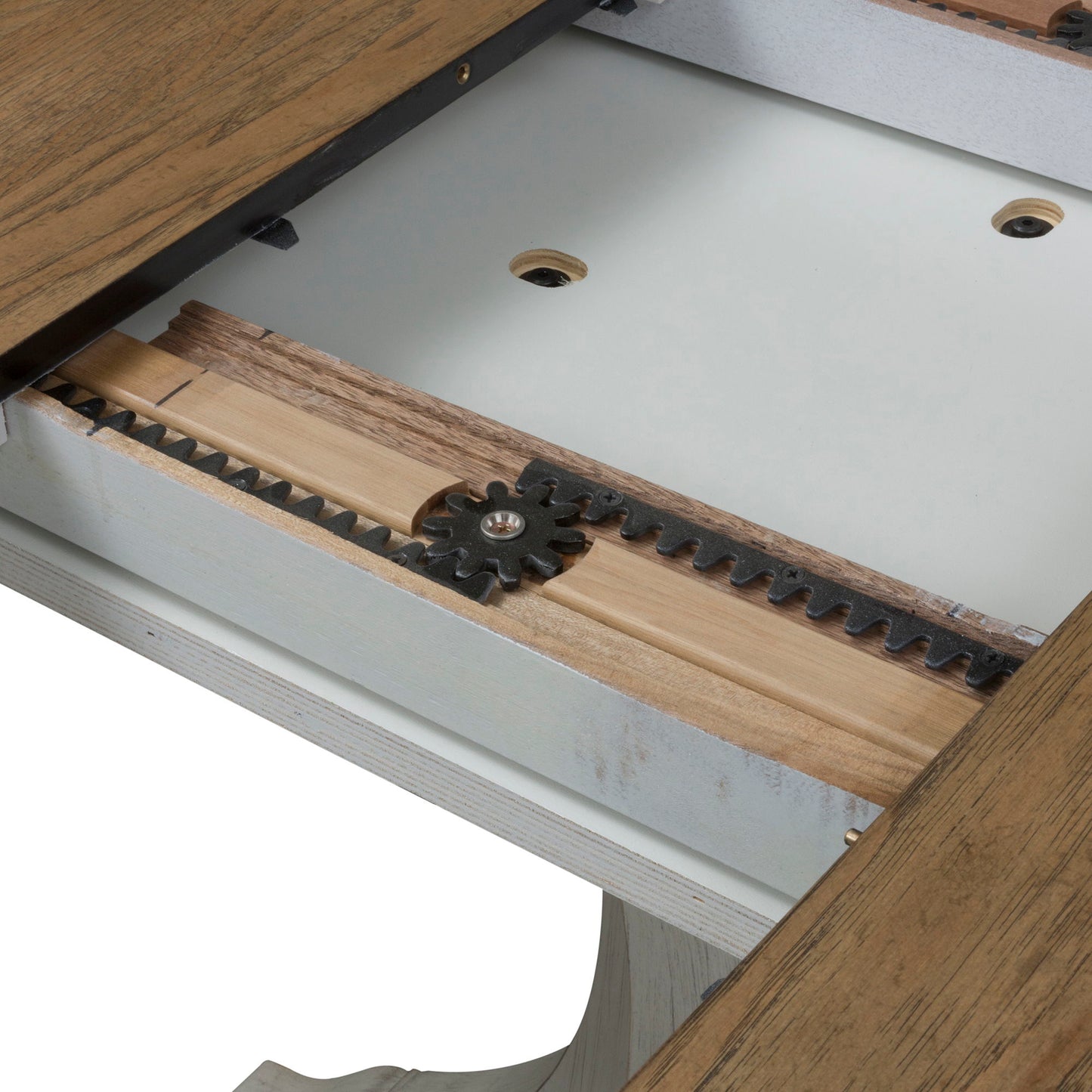 Farmhouse Reimagined - Oval Pedestal Table Top - Antique White / Chestnut Tops