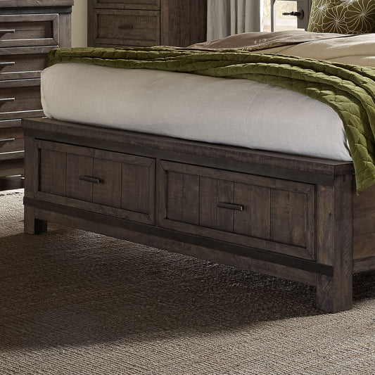 Thornwood Hills - King Storage Footboard - Rock Beaten Brown
