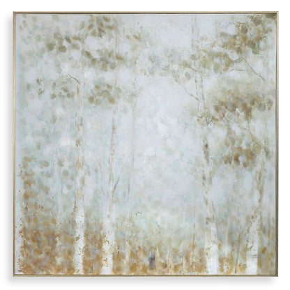 Cotton Woods - Hand Painted Canvas - Light Blue