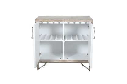Leia - Bar Cabinet - White Mango / Ivory Bone / Gray