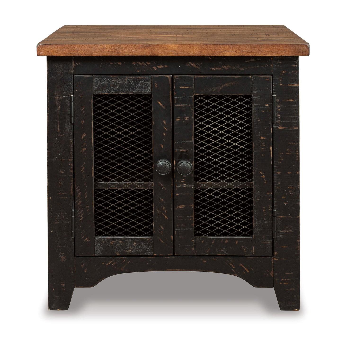Valebeck - Rectangular End Table - Black / Brown