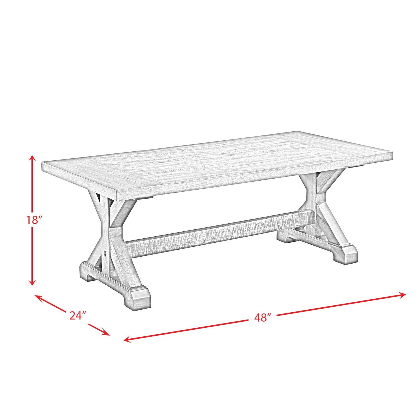 Finn - 3 Piece Accent Trestle Table Set (Coffee Table & Two End Tables) - Dark Walnut