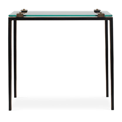 Averona - Glass Top Accent Table - Bronze