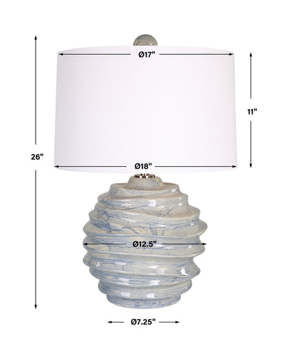 Waves - Blue & White Accent Lamp