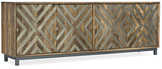Commerce And Market - 4-Door Entertainment Console - Light Brown