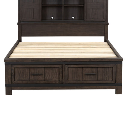 Thornwood Hills - Queen Storage Footboard - Rock Beaten Brown