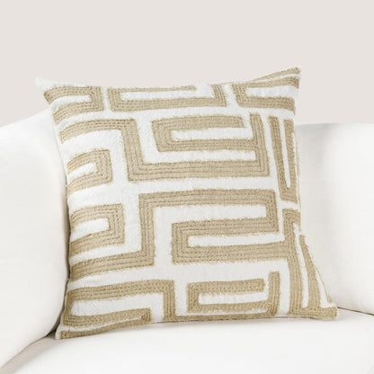 Mateo - 22" x 22" Pillow - Metallic Gold / Ivory