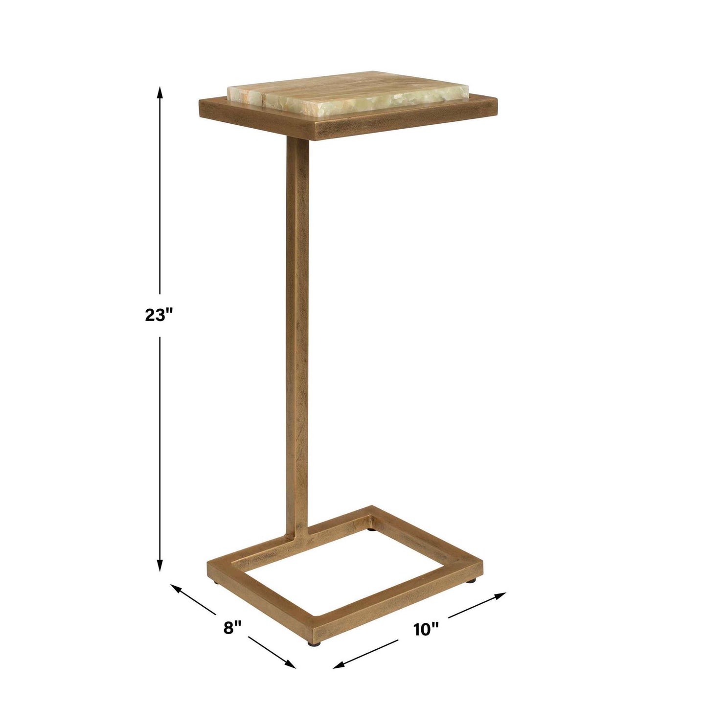 Gamora - Marble Drink Table - Gold / Green