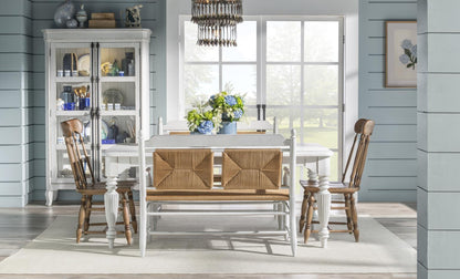 Vintage Market - Rush Seat Bench - Picket Fence