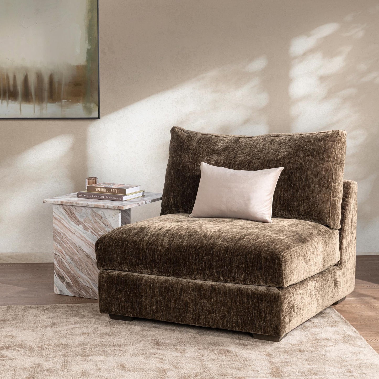 Ludwig - Armless Chair - Mossed Brown