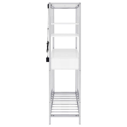 Figueroa - 5-Shelf Wine Storage Bar Cabinet - White High Gloss