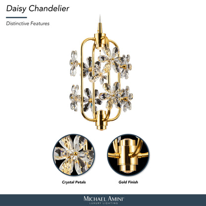 Michael Amini Lighting - Daisy 20" Crystal LED Chandelier - Gold
