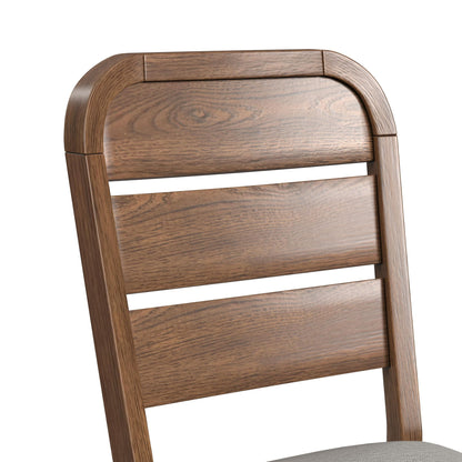 Glinda - Fabric Dining Side Chair (Set of 2) - Brown / Light Gray