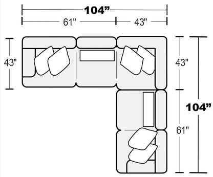 Titan - Sectional With Comfort Coil Seating And Accent Pillows Included
