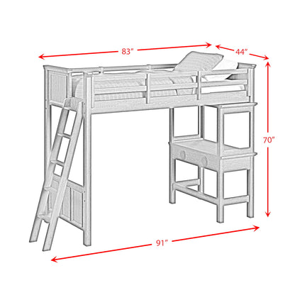 Hampton Kids - Loft With Ladder And Desk With Speaker Bedroom Set