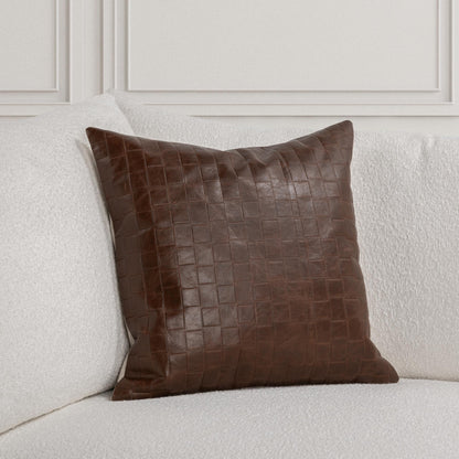Leather Seston - 20" x 20" Pillow - Brown