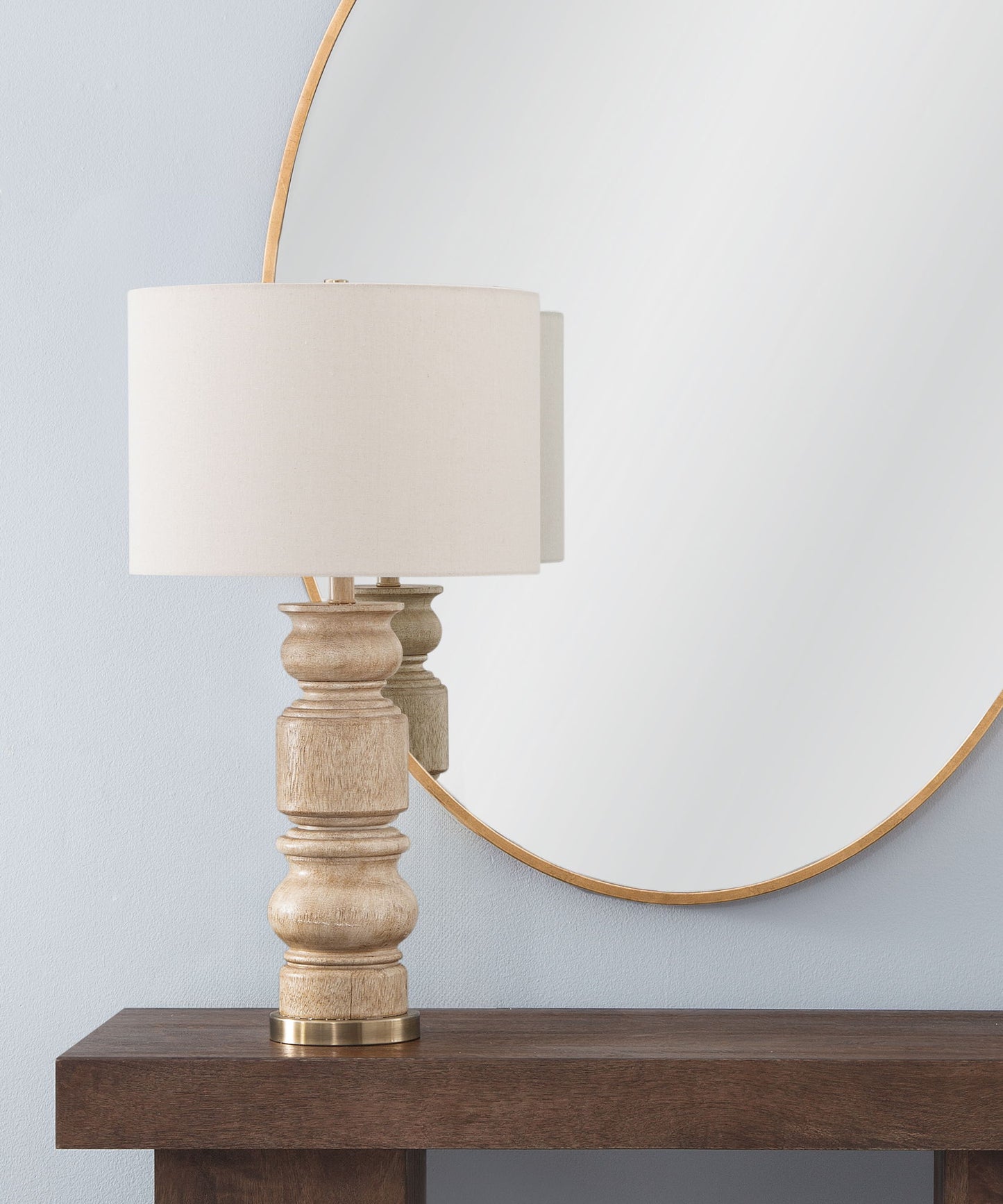 Helford - Table Lamp - Light Brown / White