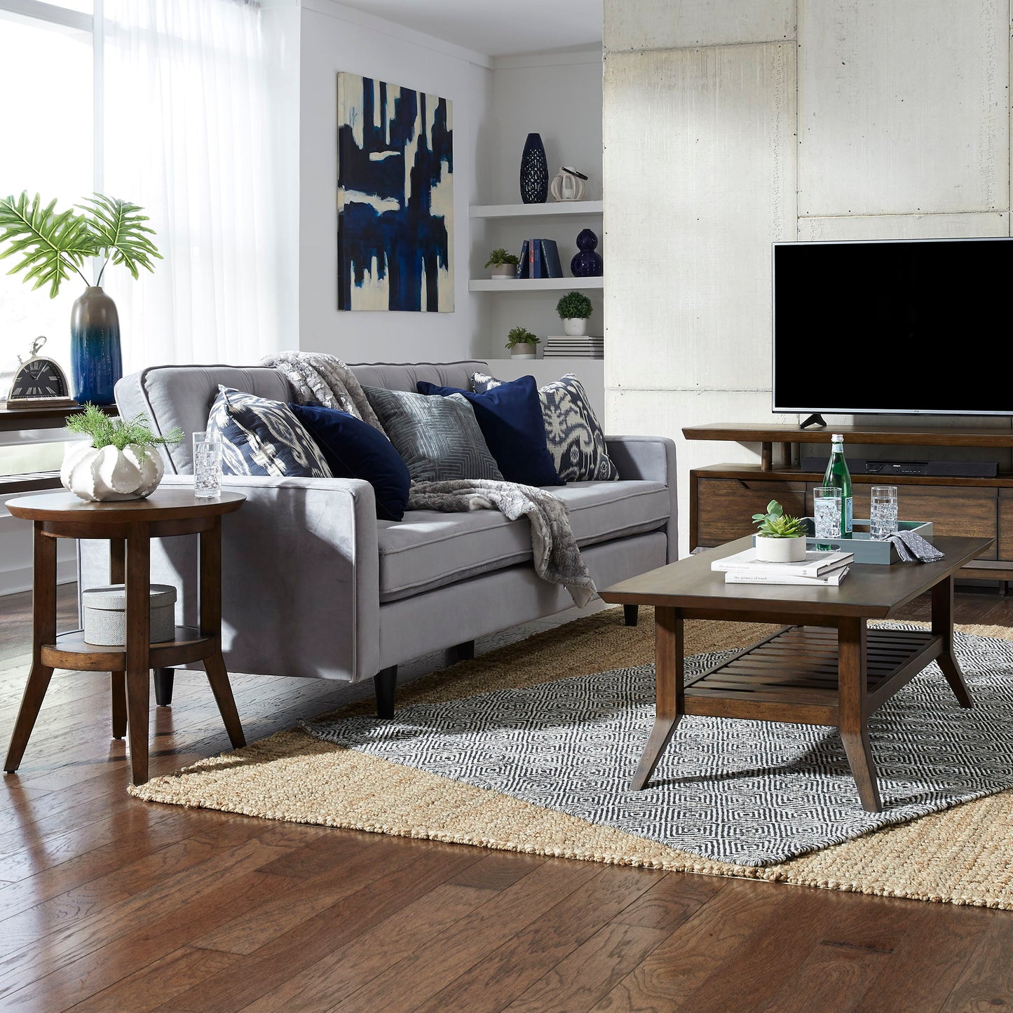 Ventura Blvd - 3 Piece Table Set (1 Cocktail Table 2 Round End Tables) - Bronze Spice