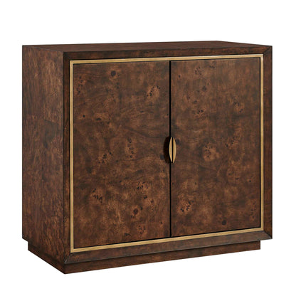 Flores - Burl Wood 2 Door Cabinet - Brass,Woodtone