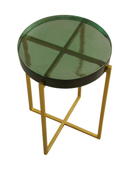Marilee - Accent Table - Rich Green / Sleek Brushed Gold