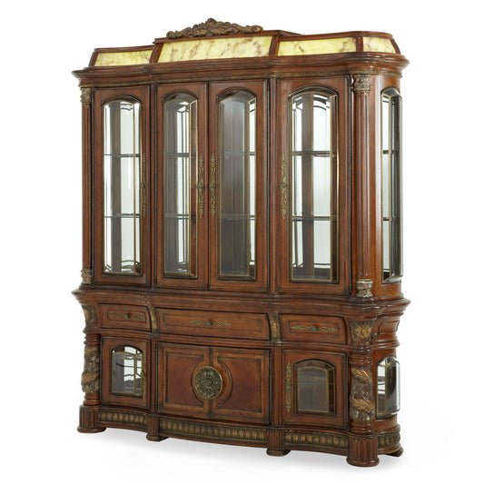 Villa Valencia - China Buffet With Lighted Top - Classic Chestnut