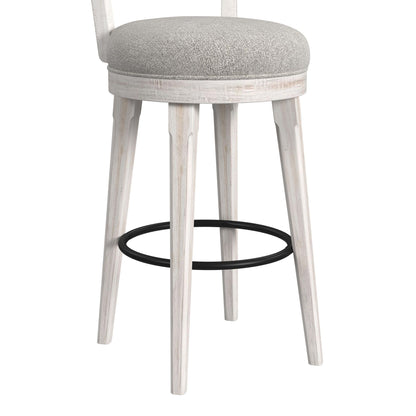 Rogen Rustic - Swivel Bar Stool (Set of 2) - Rustic White