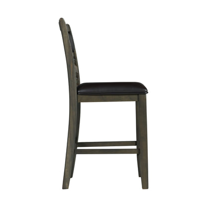 Amherst - Counter Side Chair With PU Cushion (Set of 2) - Gray Finish