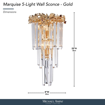 Marquise - 5-Light Wall Sconce - Gold