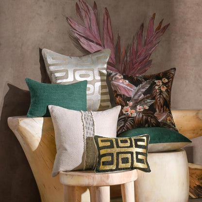 Radiant Oasis - 12" x 16" Dala Pillow - Black / Gold