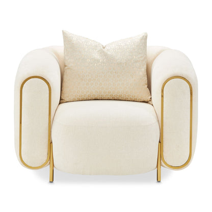 Sassani - Accent Chair - Crepe / Gold