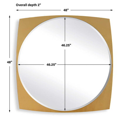 Neilia - Round Mirror - Brass