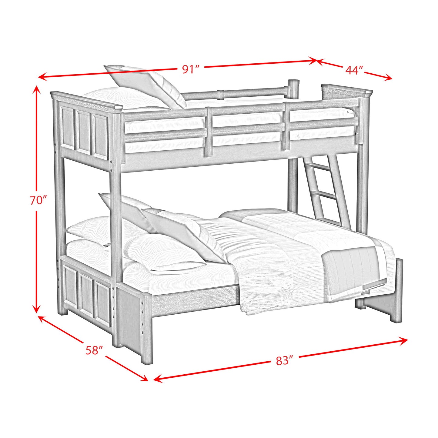 Hampton Kids - Bunk With Ladder Bedroom Set
