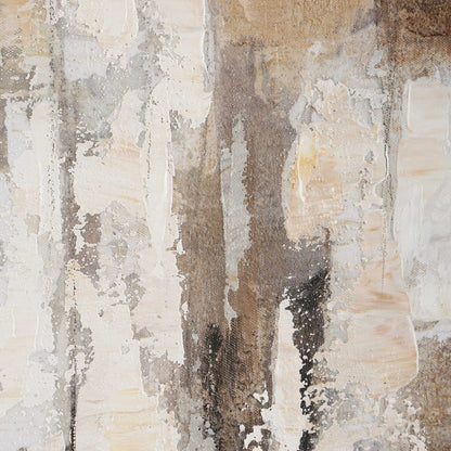 Time To Time - Hand Painted Abstract Art - Black / Brown / Gray / White / Woodtone